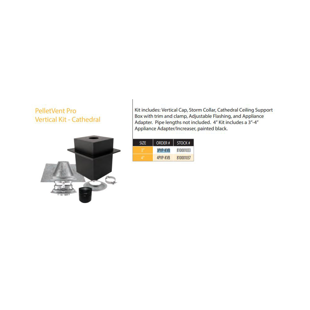 3PVP-KVB | 3" PelletVent Pro Vertical Kit For Cathedral Ceilings