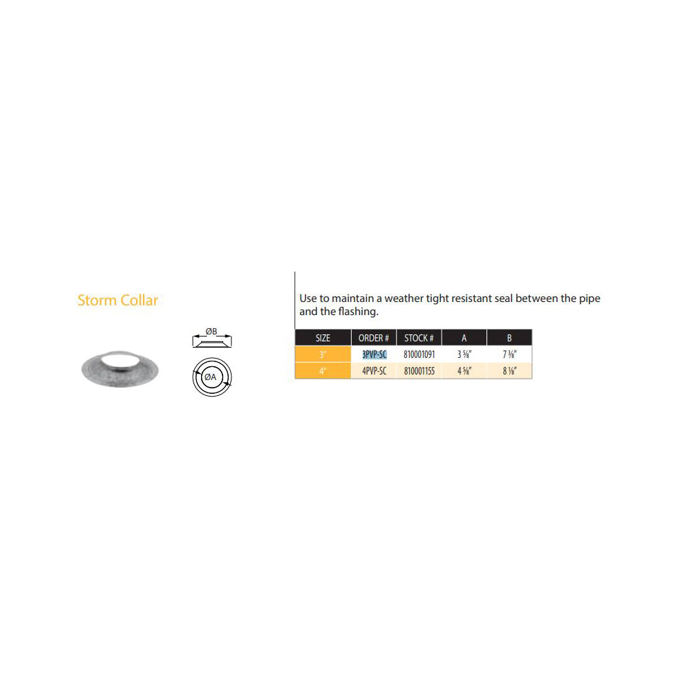 3PVP-SC | 3" PelletVent Pro Storm Collar