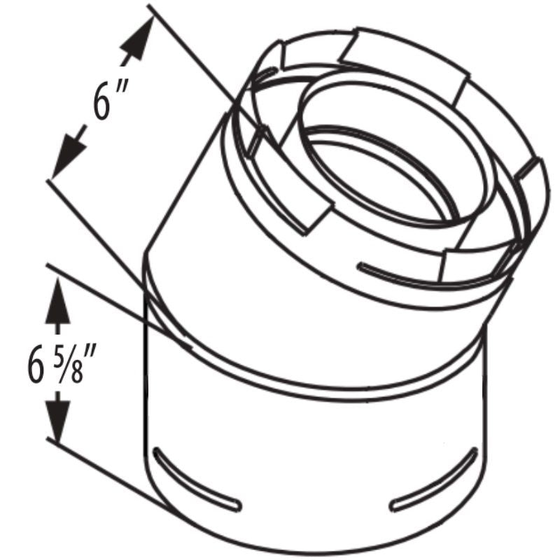 58DVA-E45B | Elbow | 45 Deg | Black | Duravent 5 x 8