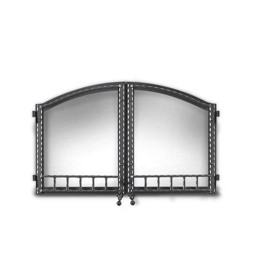 Arched Black Wrought Iron Double Door for High Country NZ6000-1-H335-1WI