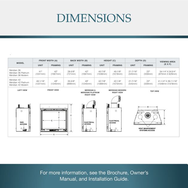 Majestic 42" Meridian Platinum Natural Gas Fireplace - MER42PN