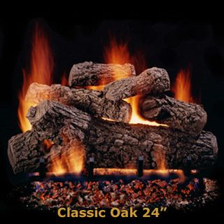 CLX6-24 | Hargrove 24" Classic Oak Logs | Fresh Cut Series | Vented Gas Logs