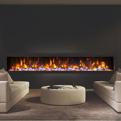 Amantii Panorama Deep 88 Electric Fireplace | Black Steel Surround | WIFI Smart