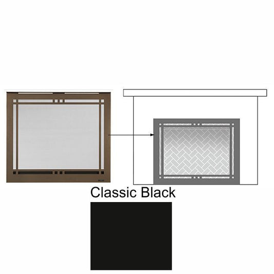 Majestic Contemporary Rectangular Door Overlap Front | Black | Meridian 36 | Pearl II 36ST