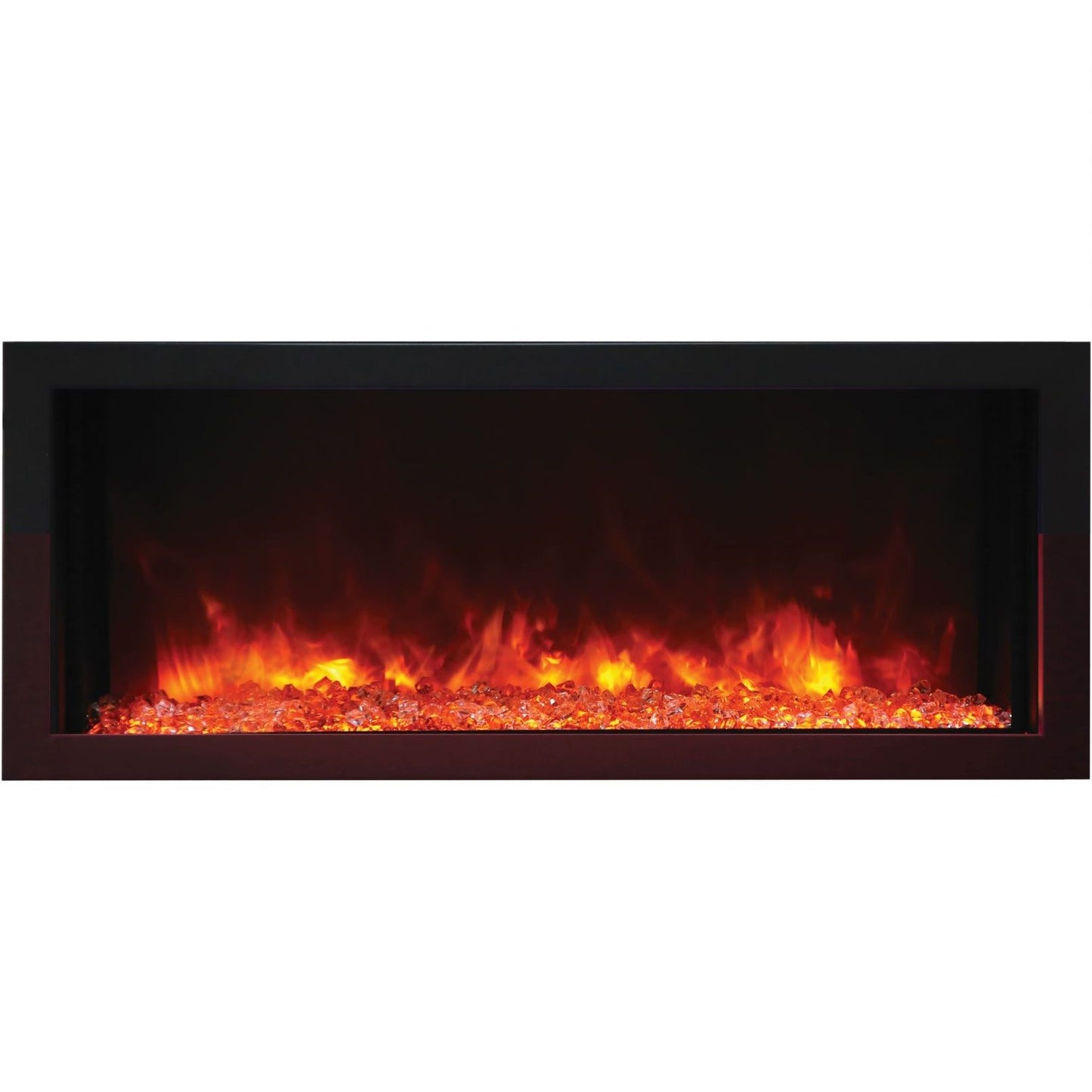 Amantii Panorama Extra Slim 40 Electric Fireplace | Black Steel Surround | WIFI Smart