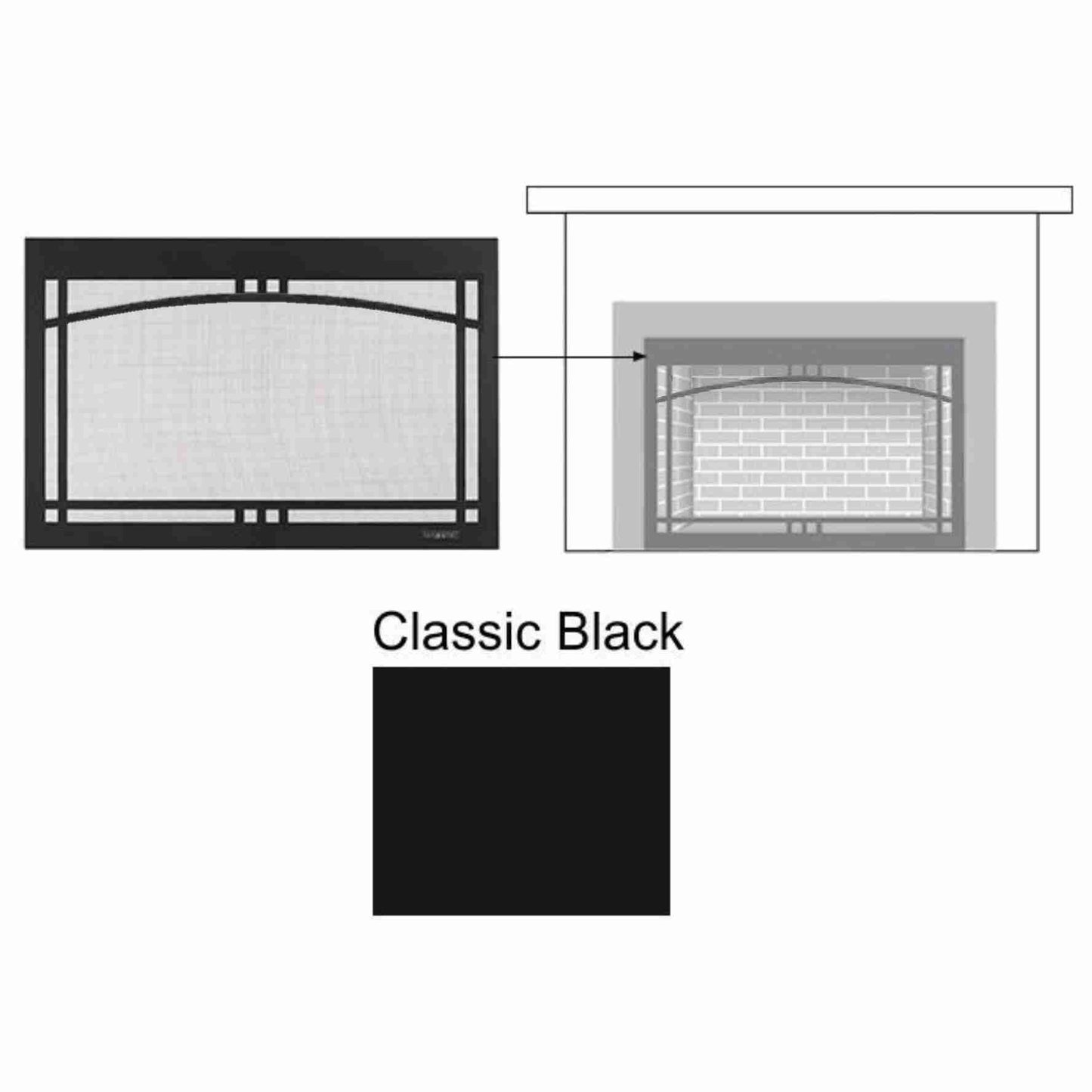 Majestic Ruby 35 Overlap Contemporary Arch Screen Front | Black
