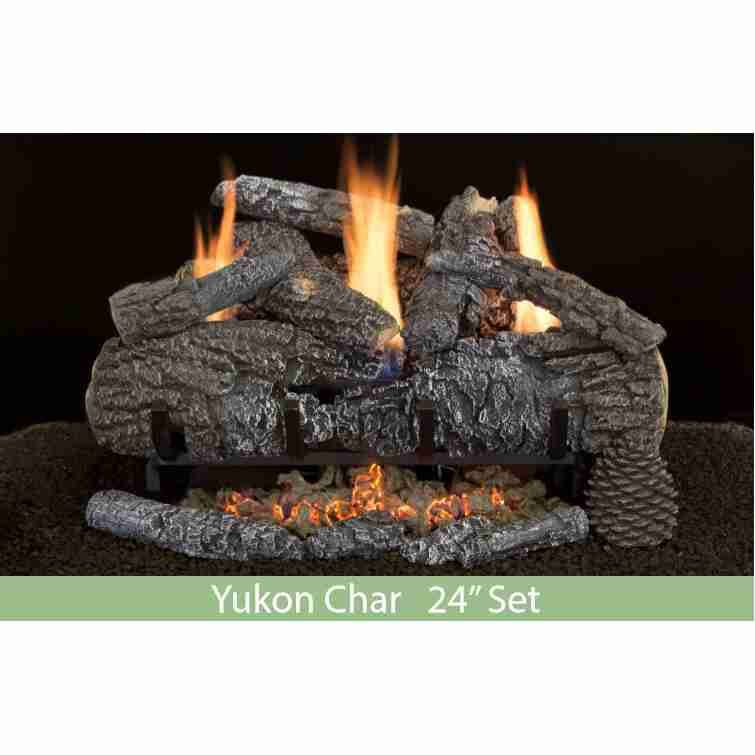 ETYC24N2C | Hargrove 24" Yukon Char | Ember Glow Series | Vented or Vent-Free Gas Logs