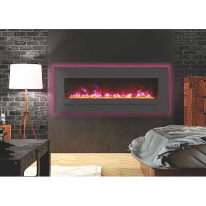 Sierra Flame Wall or Flush Mount Linear 48 Electric Fireplace | Steel Surround and Clear Media