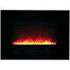 Amantii Wall or Flush Mount 26 Electric Fireplace | Black Glass Surround and Log Set | WIFI Smart