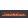 Amantii Wall or Flush Mount 81 Electric Fireplace | Black Glass Surround and Log Set | WIFI Smart