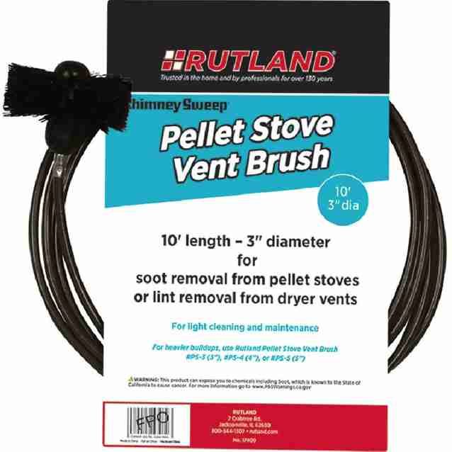 RUT17409 | Pellet Stove Vent Brush and Handle | 3" x 10 ft | Rutland