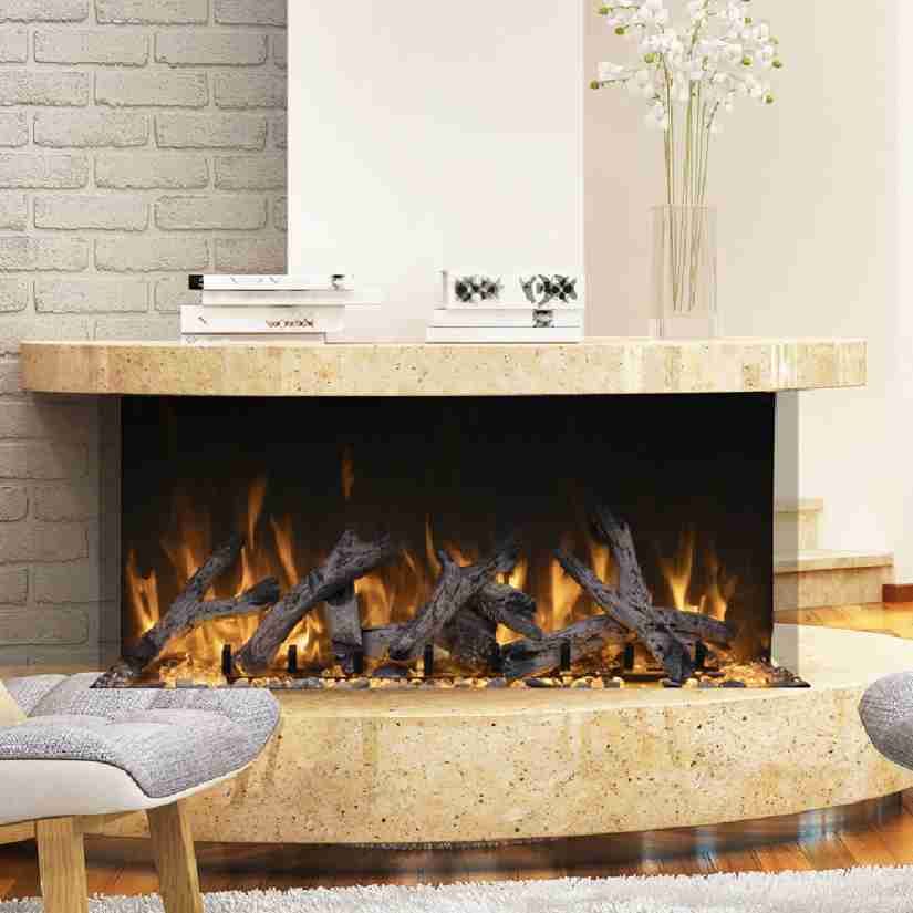 Amantii Tru-View Bespoke 65 3-Sided Electric Fireplace