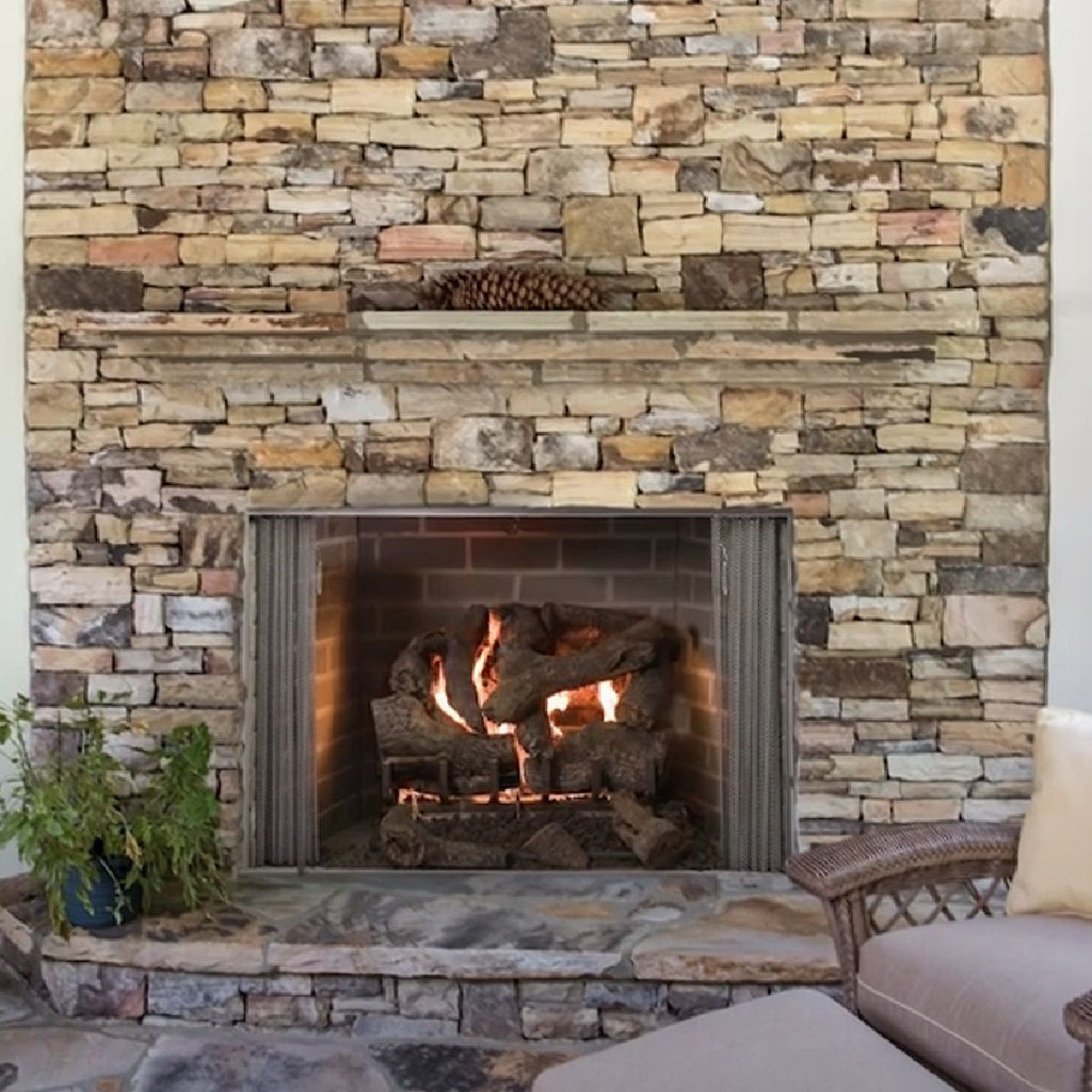 Outdoor Lifestyles Wood Burning Fireplace | Herringbone Refractory | Cottagewood 42
