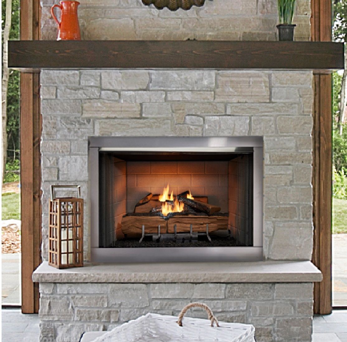 Outdoor Lifestyles Gas Burning Fireplace | Traditional Refractory | Vesper 42