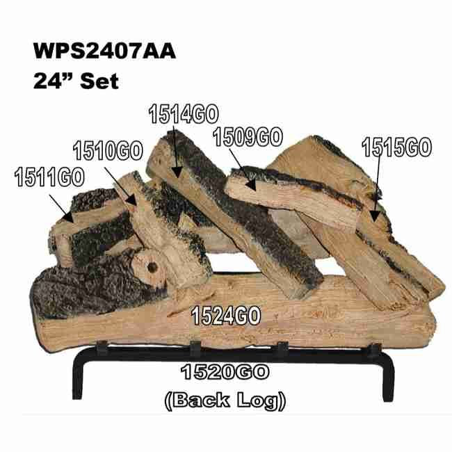 WPX7-24 | Hargrove 24" Western Pine Logs | Fresh Cut Series | Vented Gas Logs