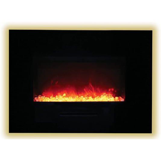 Sierra Flame Wall or Flush Mount Linear 26 Electric Fireplace | Steel Surround and Clear Media