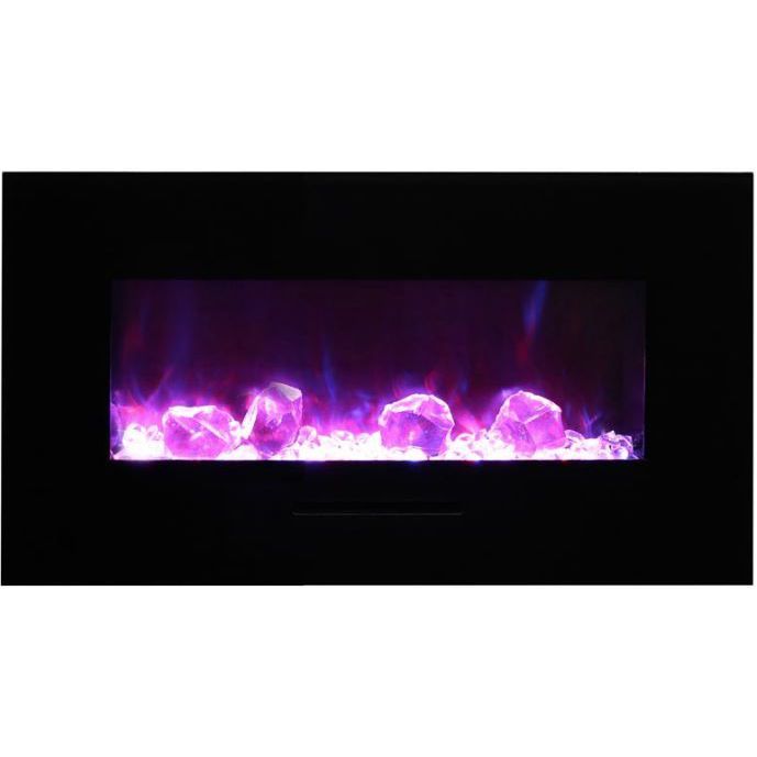 Sierra Flame Wall or Flush Mount Linear 34 Electric Fireplace | Steel Surround and Clear Media
