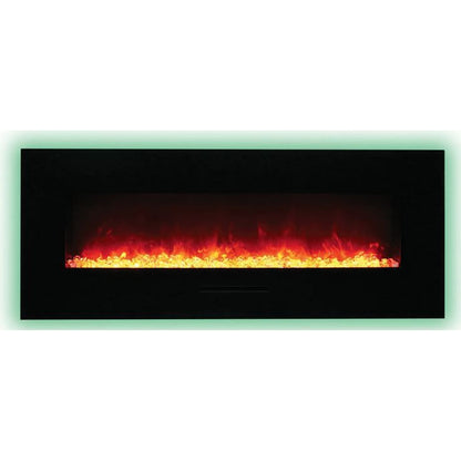 Sierra Flame Wall or Flush Mount Linear 48 Electric Fireplace | Steel Surround and Clear Media