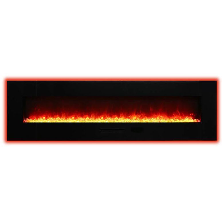 Sierra Flame Wall or Flush Mount Linear 72 Electric Fireplace | Steel Surround and Clear Media