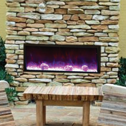 Amantii Panorama Slim 40 Electric Fireplace | Black Steel Surround | WIFI Smart