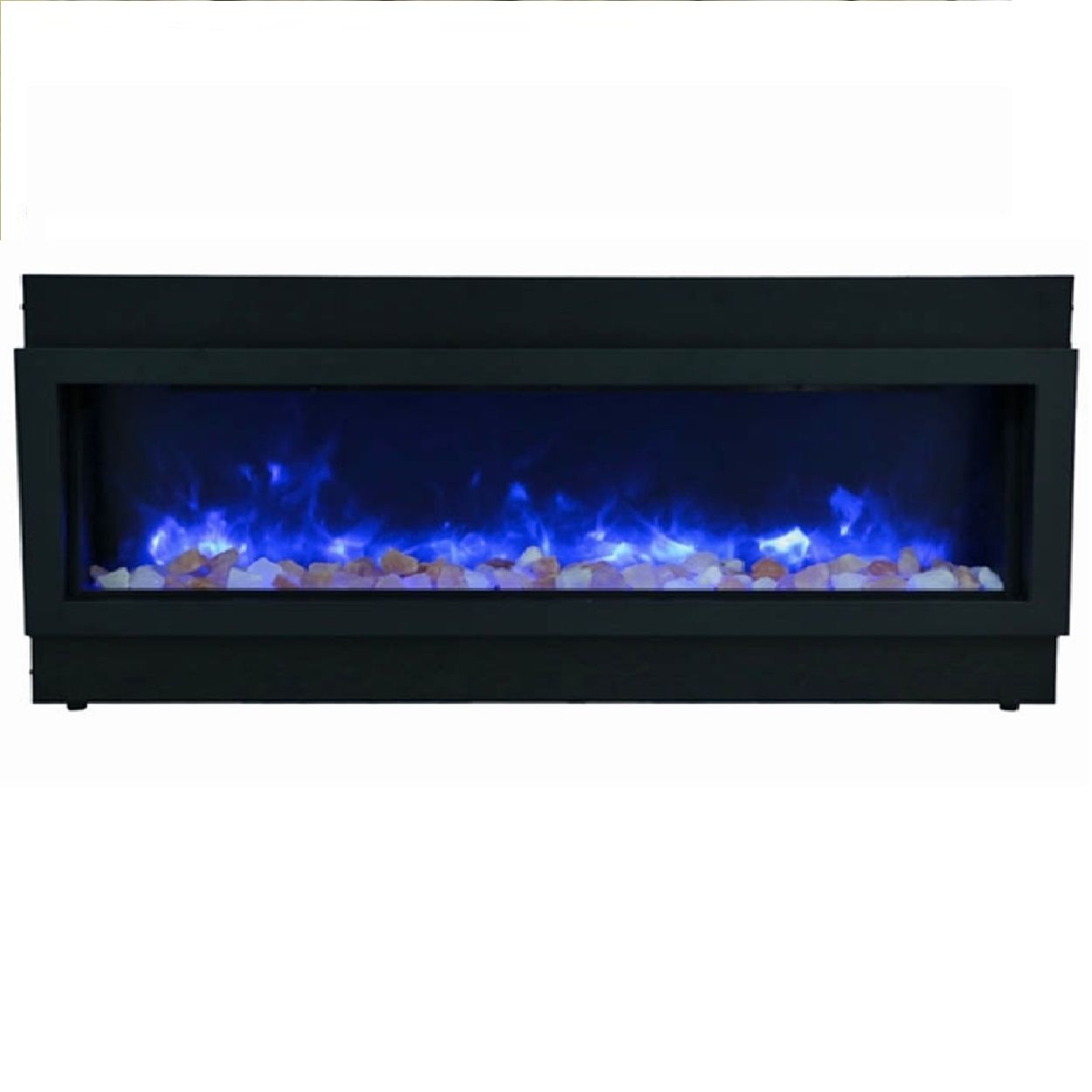 Amantii Panorama Slim 60 Electric Fireplace | Black Steel Surround