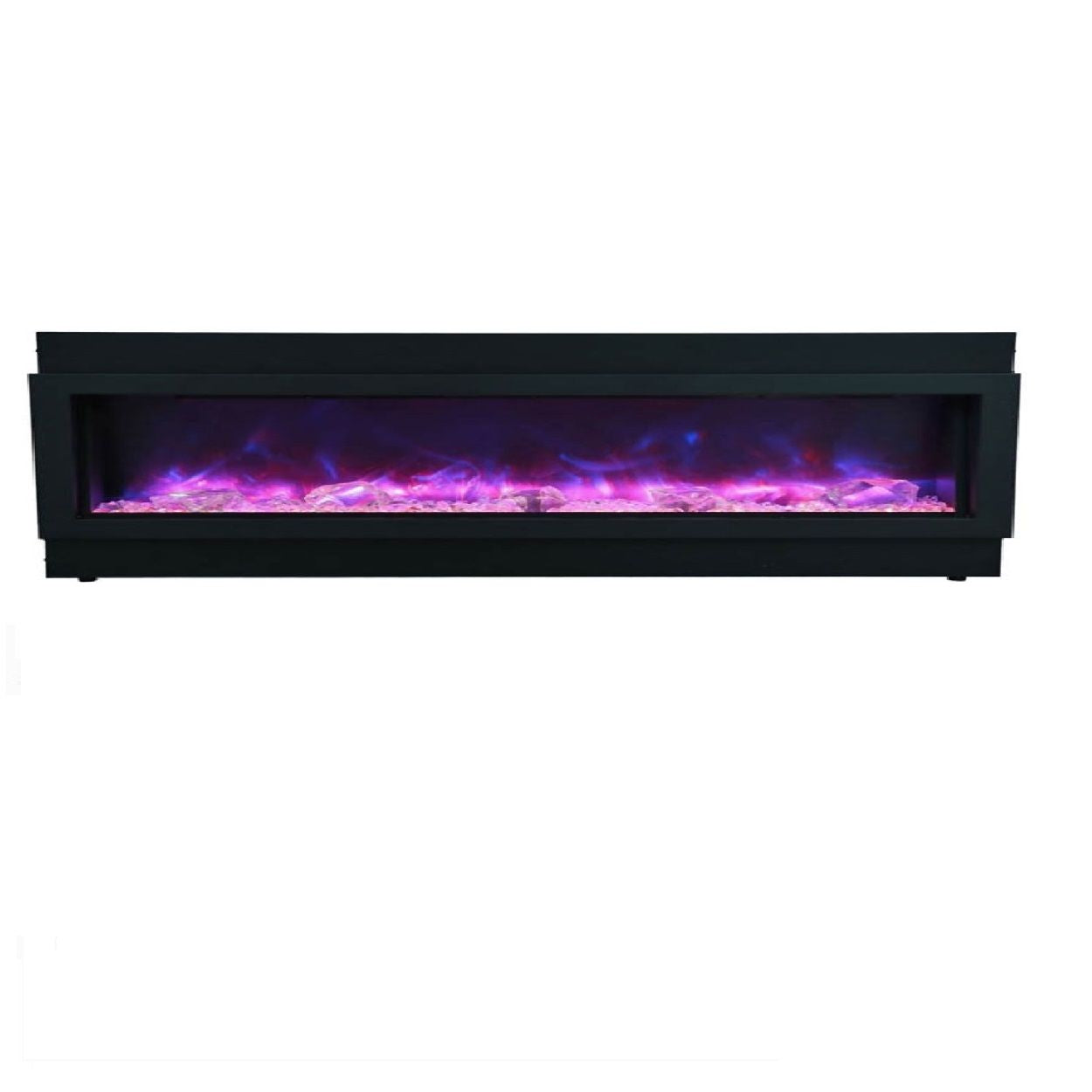 Amantii Panorama Slim 88 Electric Fireplace | Black Steel Surround | WIFI Smart