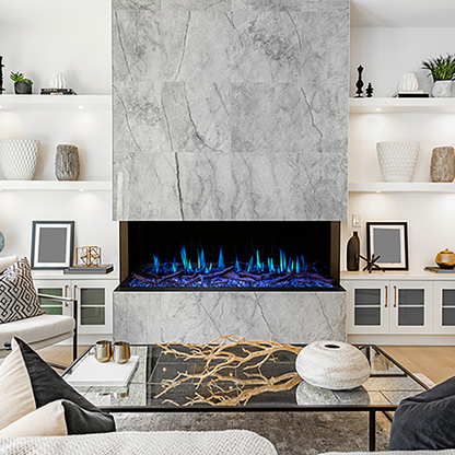 Modern Flames OR76-MULTI | Orion Multi 76" Multi-Sided HELIOVISION Virtual | Electric Fireplace